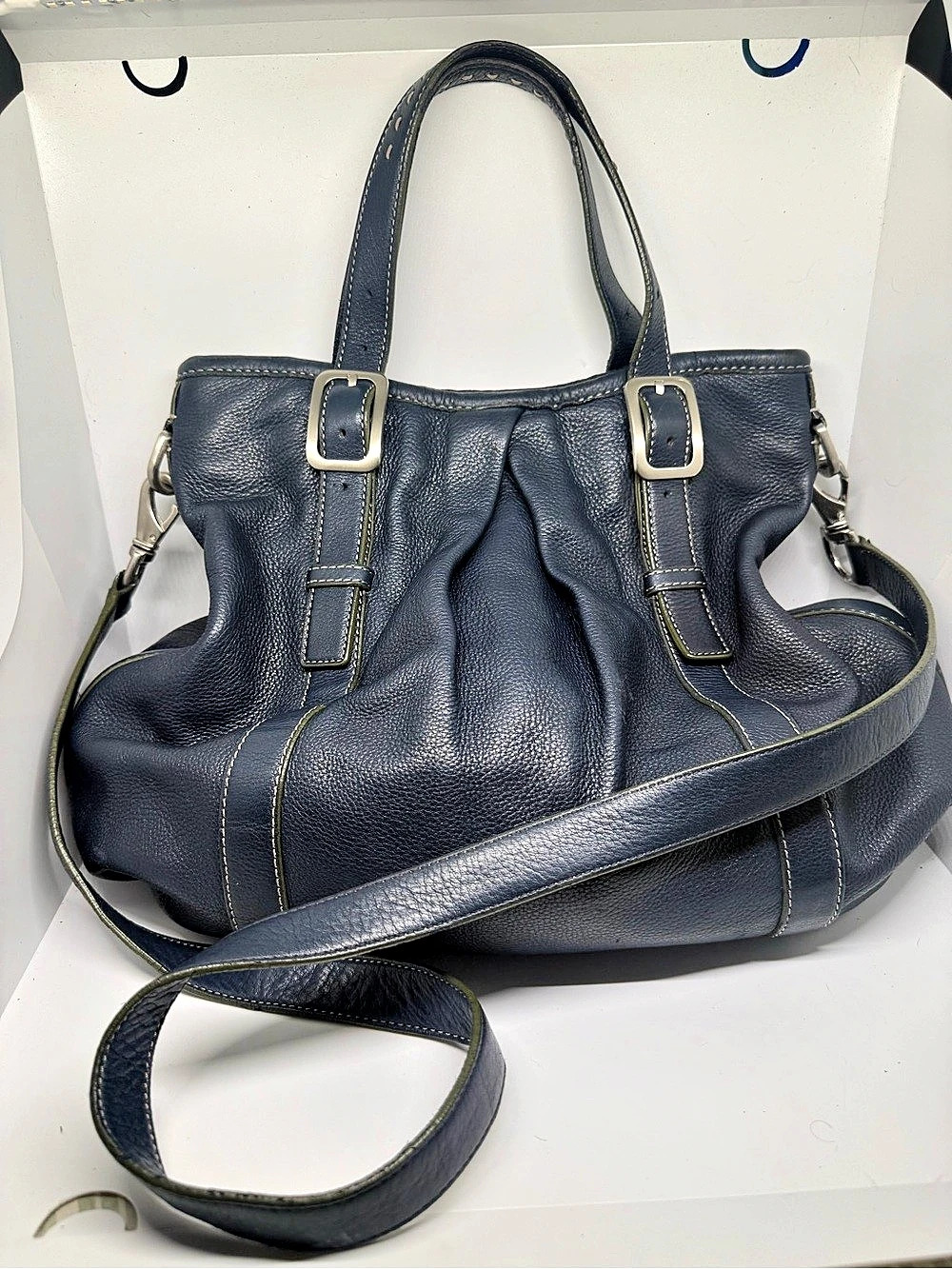 Cole Haan Blue Leather Shoulder Bag